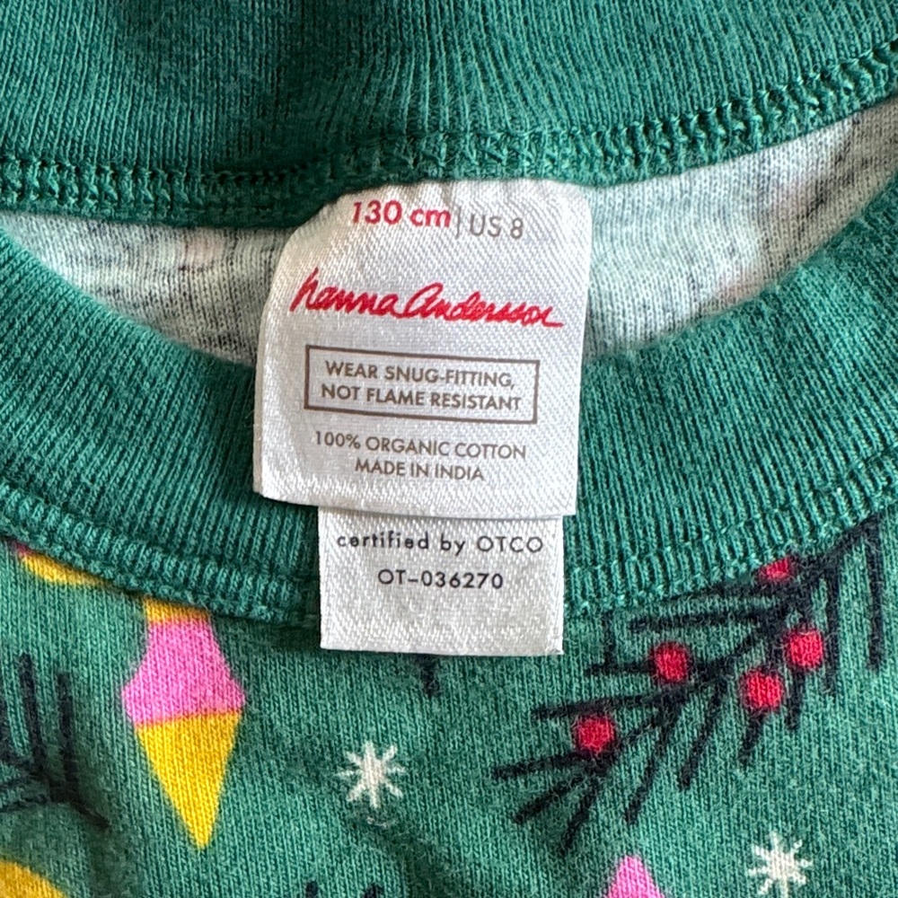 Hanna Anderson Kids Holiday Pajamas Set Size 8 - Picture 2 of 3